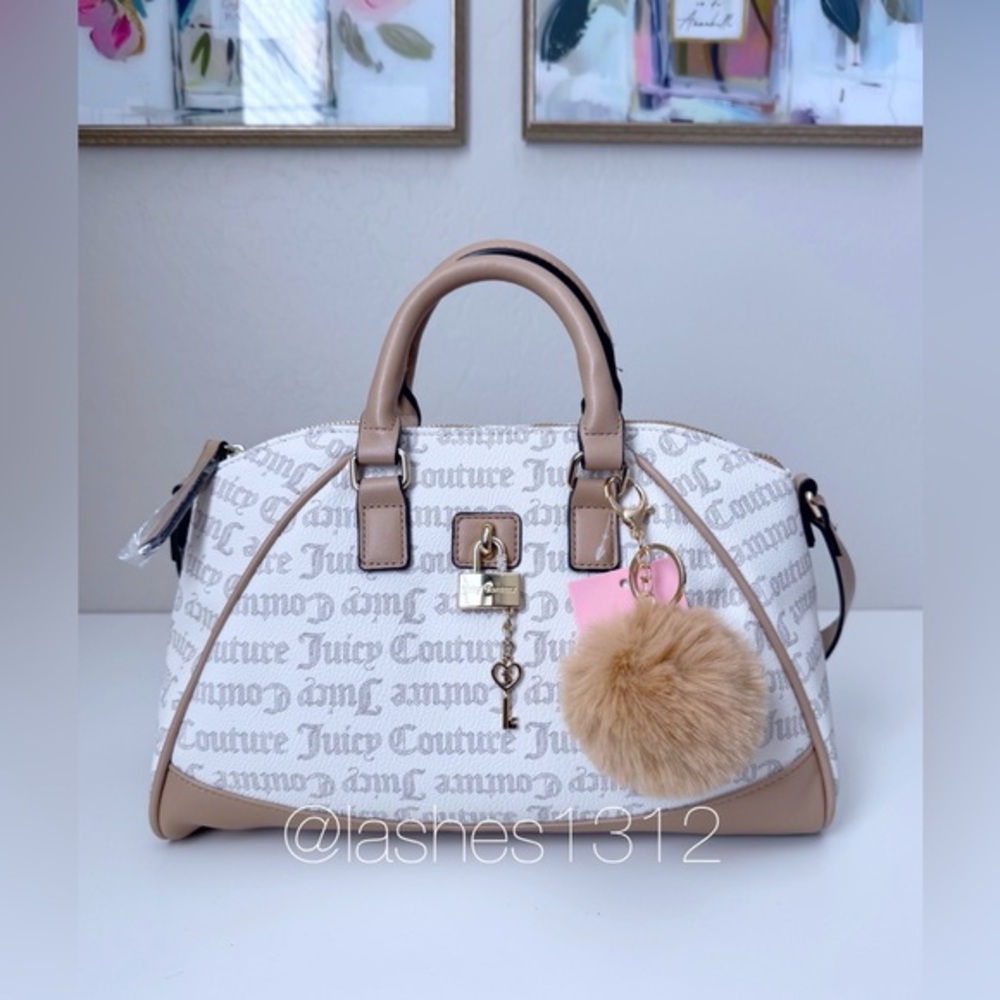 JUICY COUTURE Bag East Side West Side Satchel - Pecan Cream